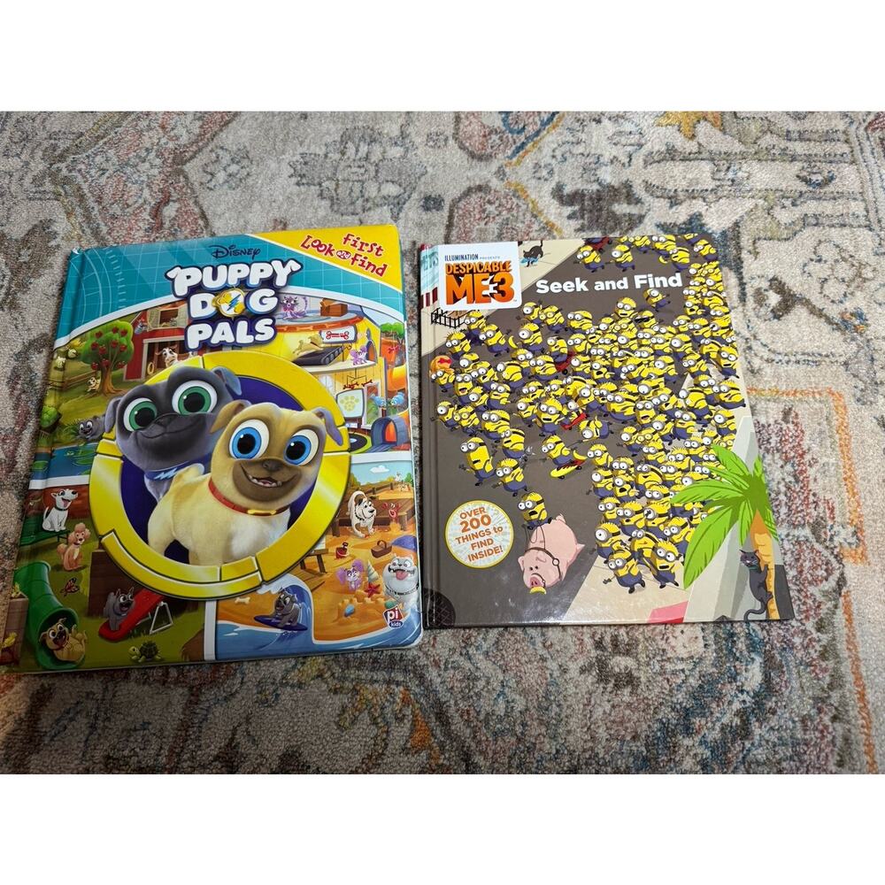 Look and find book bundle Puppy Dog Pals and Despicable Me 3- set of 2